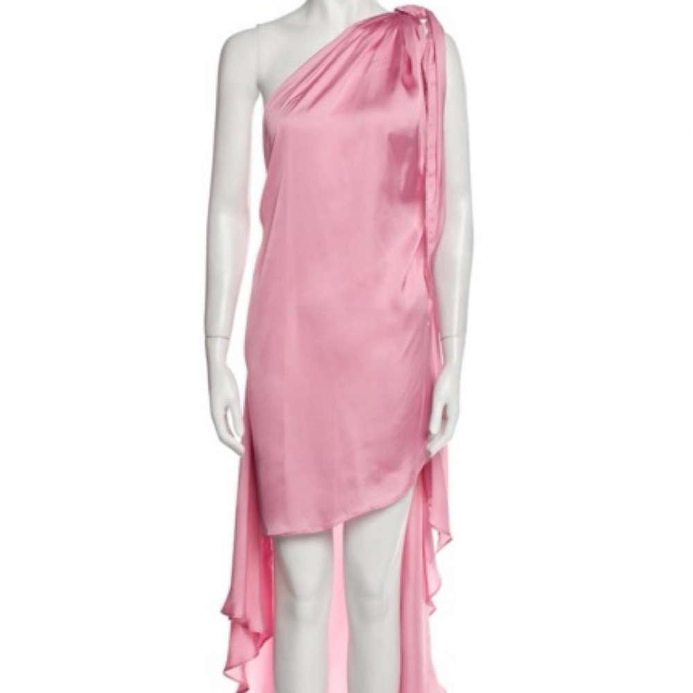 Baobab Collection Pink Asymmetrical One Shoulder Gown